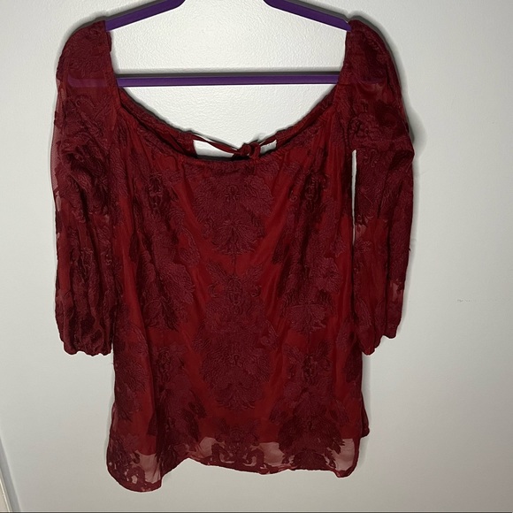 For Love & Lemons Sangria Dress Crimson Medium - Picture 7 of 11